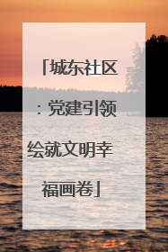 城东社区：党建引领绘就文明幸福画卷