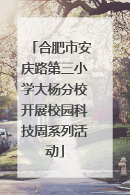 合肥市安庆路第三小学大杨分校开展校园科技周系列活动