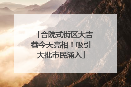 合院式街区大吉巷今天亮相！吸引大批市民涌入