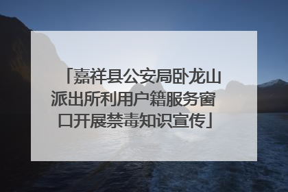 嘉祥县公安局卧龙山派出所利用户籍服务窗口开展禁毒知识宣传