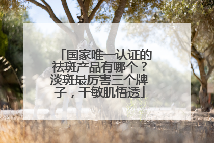 国家唯一认证的祛斑产品有哪个？淡斑最厉害三个牌子，干敏肌悟透