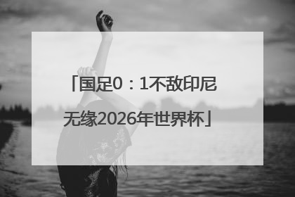 国足0：1不敌印尼 无缘2026年世界杯