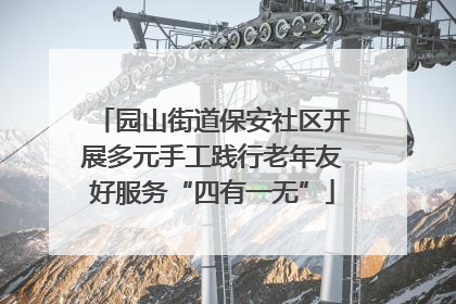 园山街道保安社区开展多元手工践行老年友好服务“四有一无”