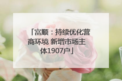 富顺：持续优化营商环境 新增市场主体1907户