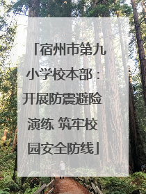 宿州市第九小学校本部：开展防震避险演练 筑牢校园安全防线