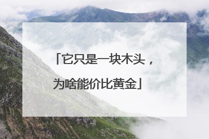它只是一块木头，为啥能价比黄金