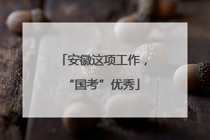 安徽这项工作，“国考”优秀
