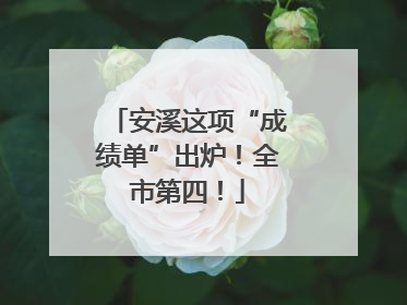 安溪这项“成绩单”出炉！全市第四！