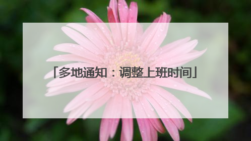 多地通知：调整上班时间