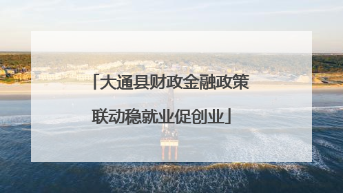 大通县财政金融政策联动稳就业促创业