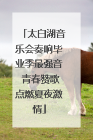 太白湖音乐会奏响毕业季最强音 青春赞歌点燃夏夜激情