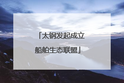 太钢发起成立船舶生态联盟