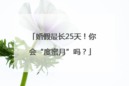 婚假最长25天！你会“度蜜月”吗？