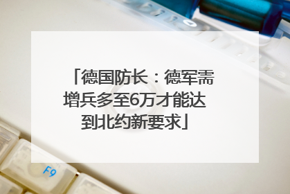 德国防长：德军需增兵多至6万才能达到北约新要求