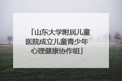 山东大学附属儿童医院成立儿童青少年心理健康协作组