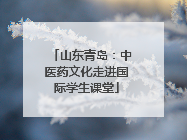 山东青岛：中医药文化走进国际学生课堂