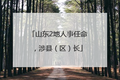 山东2地人事任命，涉县（区）长