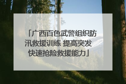 广西百色武警组织防汛救援训练 提高突发快速抢险救援能力