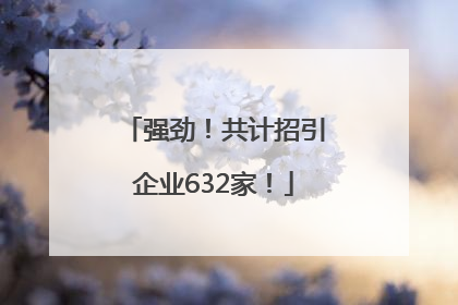 强劲！共计招引企业632家！