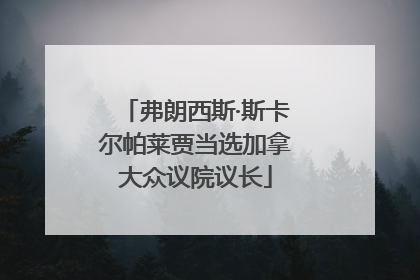 弗朗西斯·斯卡尔帕莱贾当选加拿大众议院议长