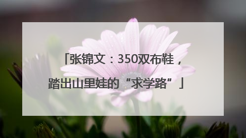 张锦文：350双布鞋，踏出山里娃的“求学路”