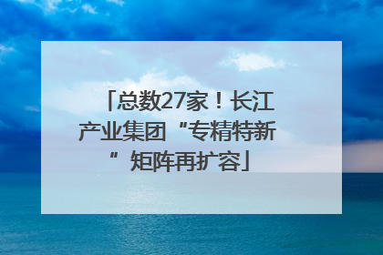总数27家！长江产业集团“专精特新”矩阵再扩容