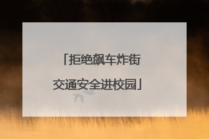 拒绝飙车炸街 交通安全进校园