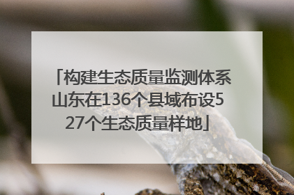 构建生态质量监测体系 山东在136个县域布设527个生态质量样地