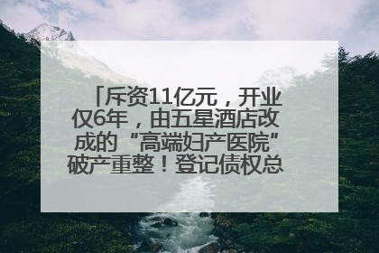 斥资11亿元，开业仅6年，由五星酒店改成的“高端妇产医院”破产重整！登记债权总额已超17亿元