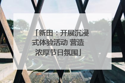 新田：开展沉浸式体验活动 营造浓厚节日氛围
