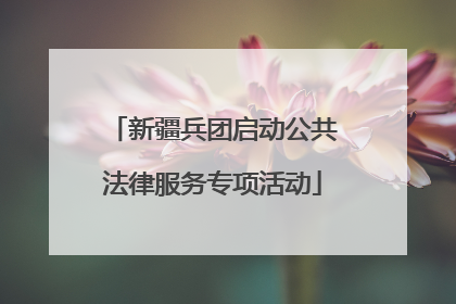 新疆兵团启动公共法律服务专项活动