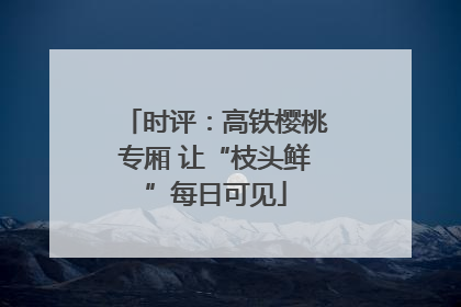 时评：高铁樱桃专厢 让“枝头鲜”每日可见