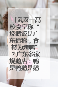 武汉一高校食堂称“烧鹅饭是广东俗称，食材为烤鸭”？广东多家烧鹅店：鸭是鸭鹅是鹅