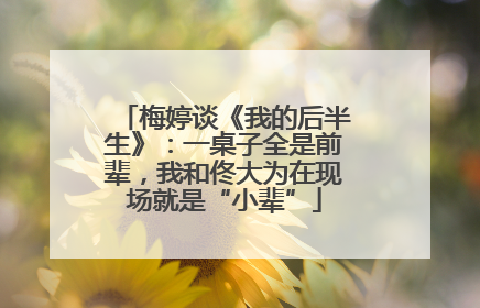 梅婷谈《我的后半生》：一桌子全是前辈，我和佟大为在现场就是“小辈”