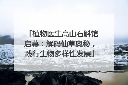 植物医生高山石斛馆启幕：解码仙草奥秘，践行生物多样性发展