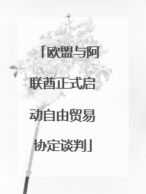 欧盟与阿联酋正式启动自由贸易协定谈判