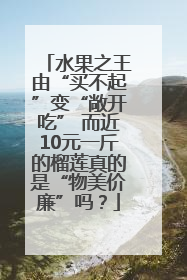 水果之王由“买不起”变“敞开吃” 而近10元一斤的榴莲真的是“物美价廉”吗？