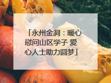 永州金洞：暖心慰问山区学子 爱心人士助力圆梦