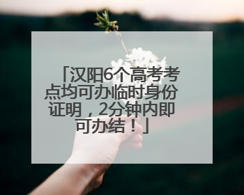 汉阳6个高考考点均可办临时身份证明，2分钟内即可办结！