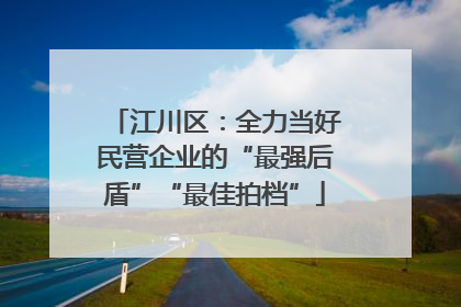 江川区：全力当好民营企业的“最强后盾”“最佳拍档”