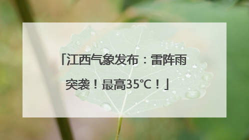 江西气象发布：雷阵雨突袭！最高35℃！