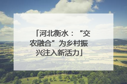 河北衡水：“交农融合”为乡村振兴注入新活力