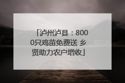 泸州泸县：8000只鸡苗免费送 乡贤助力农户增收
