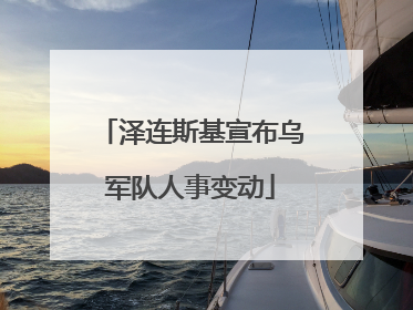 泽连斯基宣布乌军队人事变动
