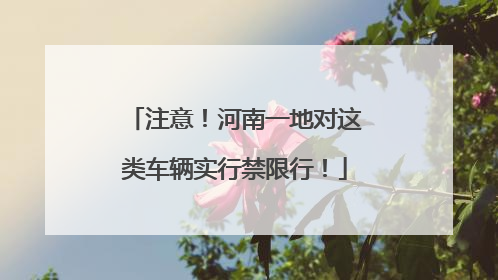 注意！河南一地对这类车辆实行禁限行！