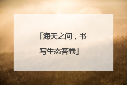 海天之间，书写生态答卷