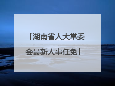 湖南省人大常委会最新人事任免
