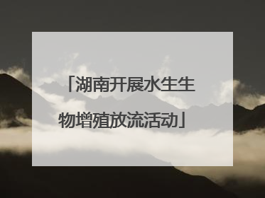 湖南开展水生生物增殖放流活动