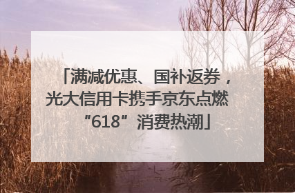 满减优惠、国补返券，光大信用卡携手京东点燃“618”消费热潮