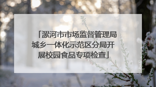 漯河市市场监督管理局城乡一体化示范区分局开展校园食品专项检查
